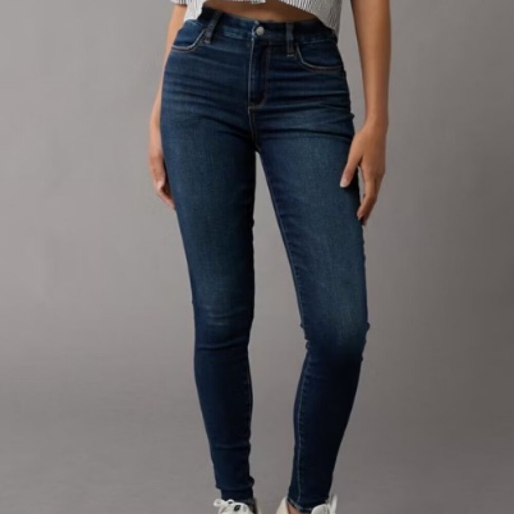 American Eagle - Curvy Super Hi-Rise Dark Blue Jegging (14xs)